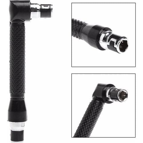 Double Head L-Shaped Socket 90 Degree Wrench Extension Handle 1/4 Hex Shank Right Angle Screwdriver Adapter Screwdriver Wrench
