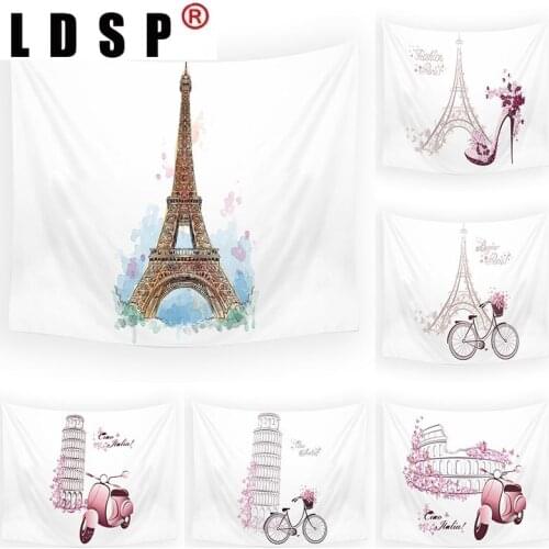 LDSP Paris Eiffel Tower Tapestry Hanging Covering Rugs Background Cloth Beach Mat Blanket Art Bedroom Living Dorm Home Decor
