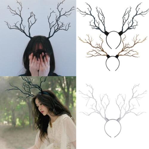 Hot Vintage Tree Branches Headband Props Horns Hair Accessory Ladies Headpieces