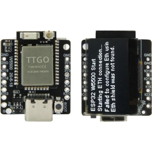 LILYGO® TTGO T-Lite W5500 ESP32 Main Chip SSD1306 0.96 Inch Oled Type-C USB Programming Development Board