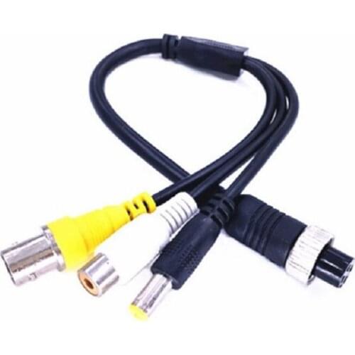 M12 4P Female Plug Connector TO BNC DC Video DVR Cable Aviation Head To AV Video Extension Cable 30CM