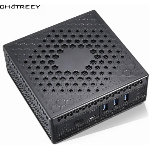 Chatreey AC1-Z Fanless mini pc intel J4125 Quad core Pre-installed windows 10 linux Dual HDMI industrial computer HTPC