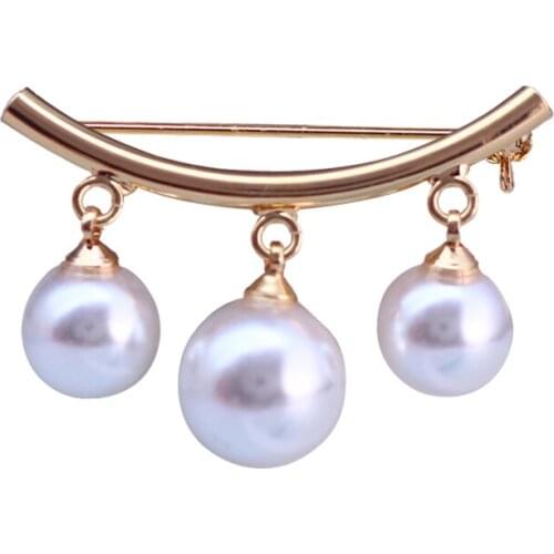 Fashion Simulated Pearl Brooch For Women Ladies Rhinestone Metal Pins Wedding Bridal Party Jewelry Apparel Accessories