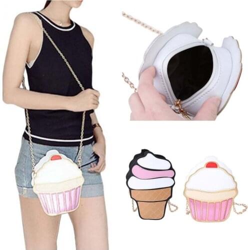 New Arrival Woman Ice Cream Pattern Crossbody Bag Small Shoulder Bags Messenger PU Fashion Handbags