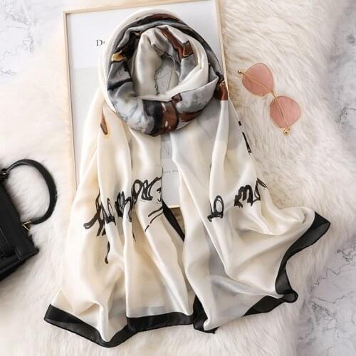 2019 New style Four seasons china quality silk scarves women Office warm large shawls nice lady Party fashion print beach hijab