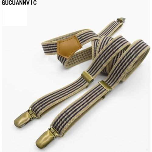 Braces men New striped vintage suspenders adjustable bronze fittings fashion clothing recessionista suspenders for men and women