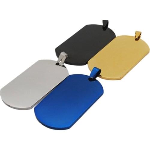 Custom Stainless Steel tags Best Gift Military blue steel Dog Tag cheap blank black steel dog tag