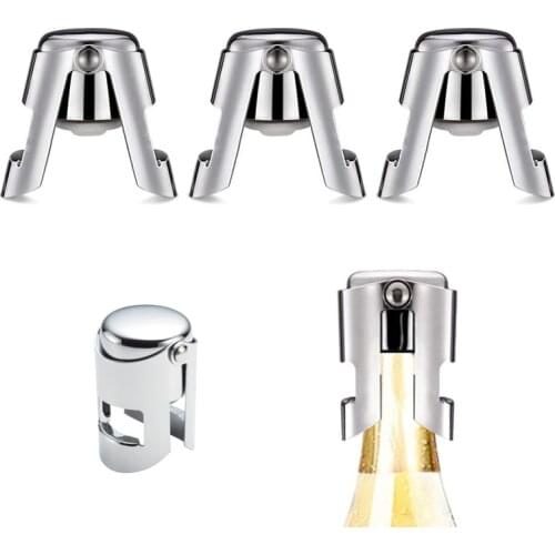 Champagne Stopper with Stainless Steel, Professional Bottle Sealer for Champagne, Cava, Prosecco & Sparkling Wine