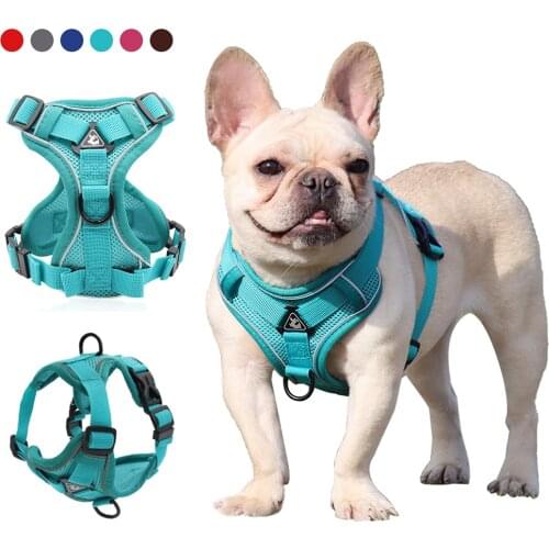 Adjustable Dog Harness No PullReflective Cat Harness Leash Set Breathable Puppy Harness Running Rope Pets Accessories