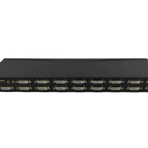 Factory can OEM 16 port Full-Auto USB DVI KVM switch high quality 16 input 1 output with hub DVI KVM Switch 1920X1440@60HZ