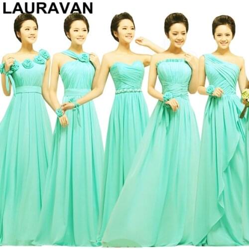 Vestidos festa turquoise blue green girls Women plus size chiffon bridesmaid dresses bride maids plus size bridemaid dress 2020