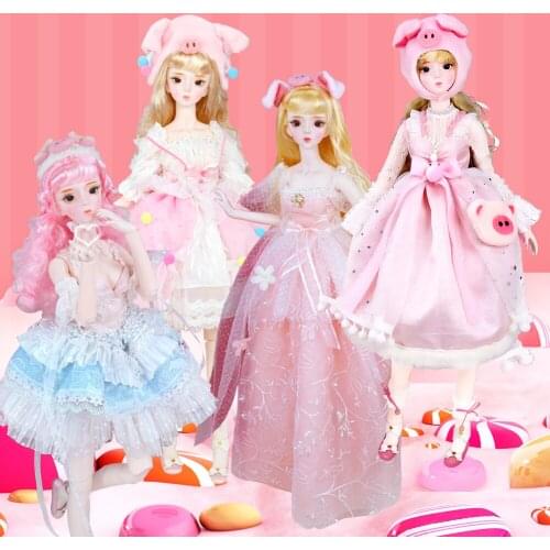 1/3 BJD Pig Year doll mechanical joint Body,Including hair,eyes,clothes 62cm height girls ICY,SD