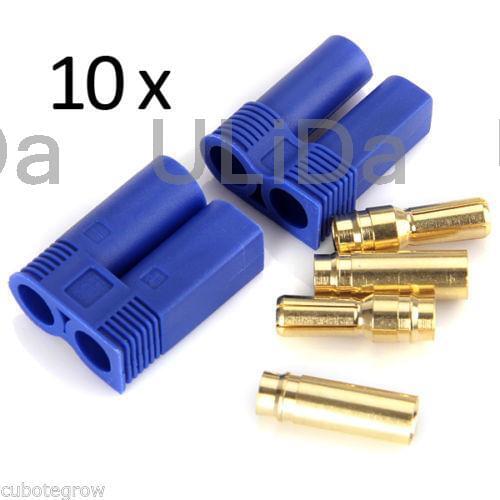 10x EC5 Bullet Connector Male + Female Plugs Adapters Battery Losi ec5-5mm for RC HELICOPTER CAR Quadcopter Mulitcopter