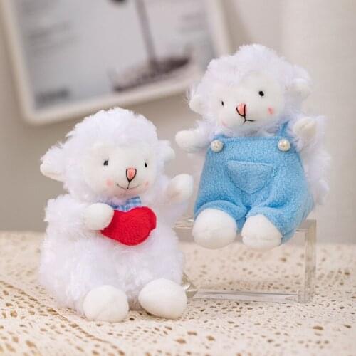 12cm Cute Sheep Pendant With Clothes Plush Toys Stuffed Soft Lovely Animals Dolls For Kids Girls Birthday Gifts