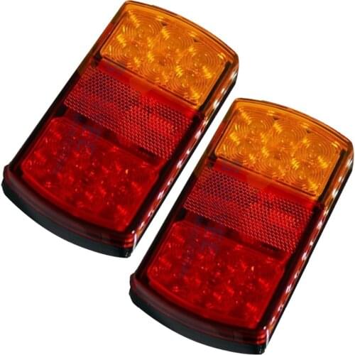 12V 2 Pcs 24 LED Car Truck LED Rear Tail Light Warning Lights Rear Lamps for Trailer Caravans Turn Signal Lights brake light