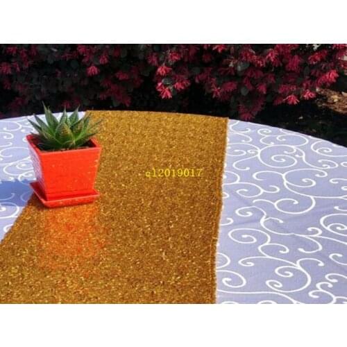 30* 275cm Gold Silver Sequin Table Runner Sparkly Bling Wedding Party Decoration Wholesale