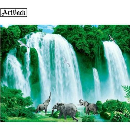 5d diamond painting waterfall landscape full square diamond mosaic kit diamond embroidery home sticker living room decoration