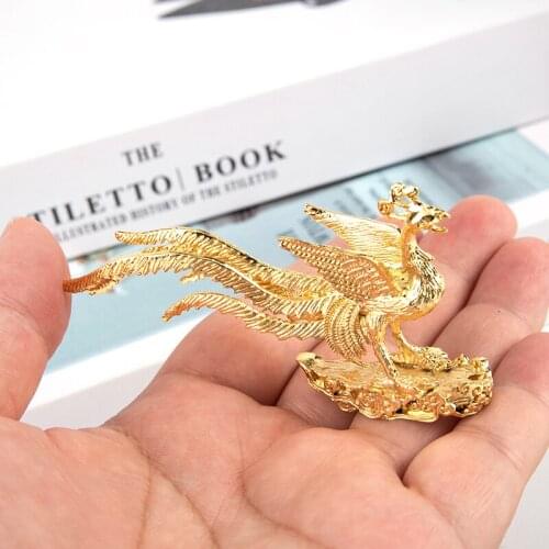 Antique Gold Phoenix Statue Incense Stick Holder Home Decor Mini Portable Incense Burner
