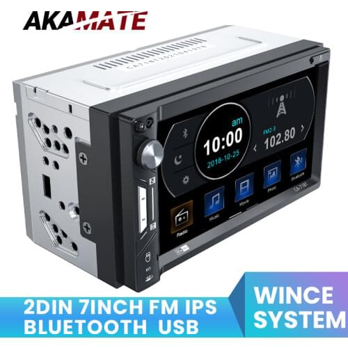 AKAMATE 2Din Car Radio MP3 MP5 Player Bluetooth FM AM 60BTC Apple Carplay Mirrorlink Touch Screen For 7'' Universal Car Radio