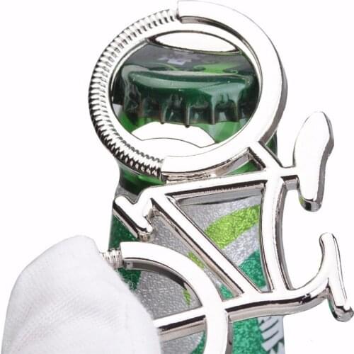 Free shipping 100pcs Fashionable Bike Bicycle Metal Beer Bottle Opener keychain key rings for bike lover biker Creative Gift