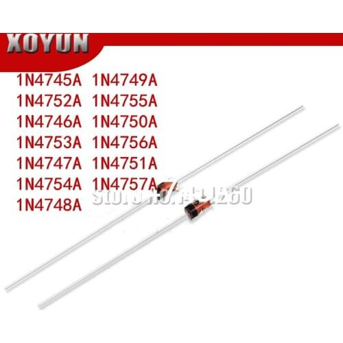 100pcs 1W Zener diode DO-41 16V 18V 20V 22V 24V 27V 30V 33V 36V 39V 43V 47V 51V 56V 62V 68V 75V 1N4746A 1N4749A 1N4756A 1N4748A