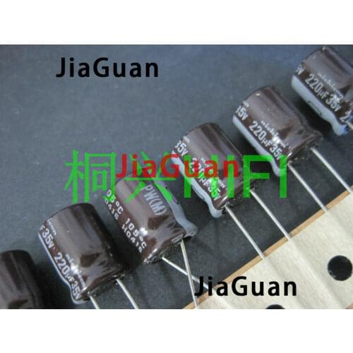 50PCS NEW NICHICON PW 35V220UF 10X12.5MM electrolytic capacitor 35V 220UF High frequency long life pw 220uF/35V