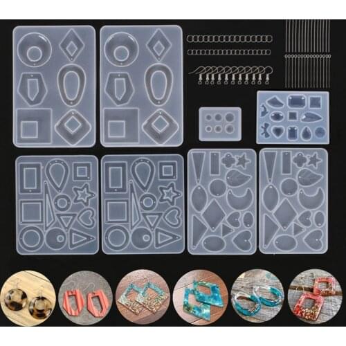 Mixed Style Silicone Epoxy Resin Casting Molds UV Tool Set For DIY Pendant Jewelry Making Finding Accessories Supplies