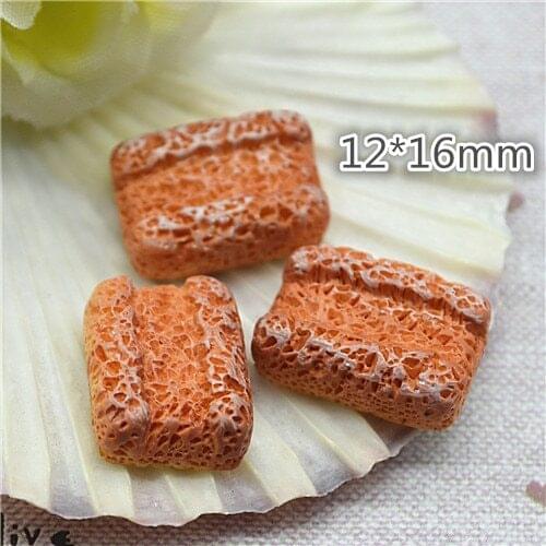 Bread 10PCS 12x16mm Resin Flatback Cabochon Miniature Food Art Supply Decoration Charm DIY craft