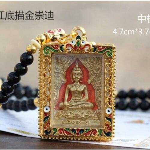 Southeast Asia Thailand Temple Greco Buddhist Efficacious talisman bless safe GOOD LUCK Chong Di Fu Buddha card Pendant Amulet