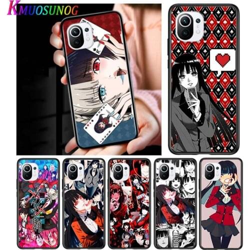 Kakegurui Yumeko Anime for Xiaomi Mi 11 10T Note 10 Ultra 5G 9 9T SE 8 A3 A2 A1 6X Pro Play F1 Lite 5G Black Phone Case