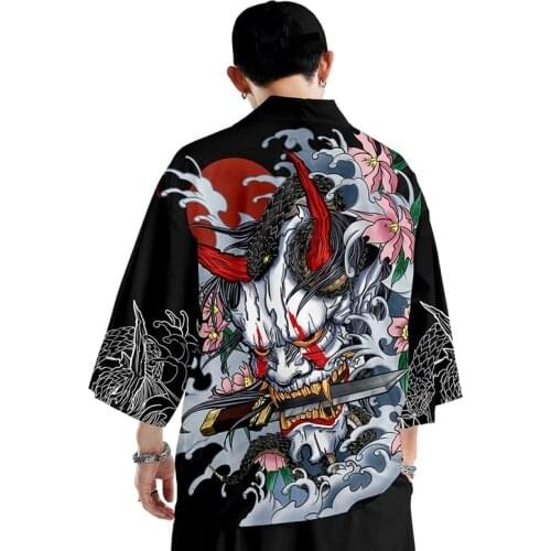 Kimono Man Haori Yukata Japanese MenS Kimono Shirt Samurai Harajuku Japanese Streetwear Clothes Kimono Cardigan Men Clothing