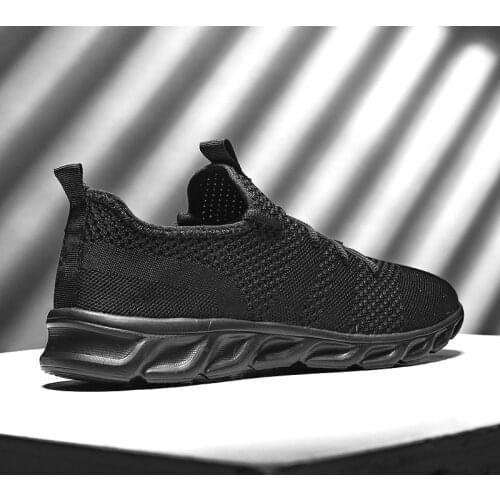 Damyuan Couple Casual Sports Shoes Men Women Mesh Breathable Comfortable Jogging Trainer Shoes Outdoor Walking Black Sneakers