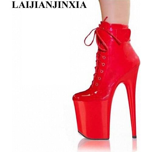 LAIJIANJINXIA 8 inch winter motorcycle boots sexy solid buckle ladies' boots bridal shoes wedding shoes 20cm high-heeled boots