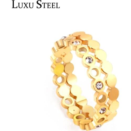 LUXUSTEEL Rings With Cubic Zirkonia For Women