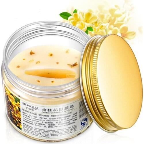 80pcs/ bottle Gold Osmanthus eye mask women Collagen gel whey protein face care sleep patches health mascaras de dormir