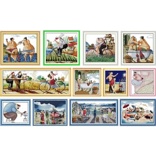 Cross stitch kits Beach Fat Married Enjoy Life Tango Fathers Love Comb Braids Sleeping Ball Leisure Life Sea Party Cross-stitch