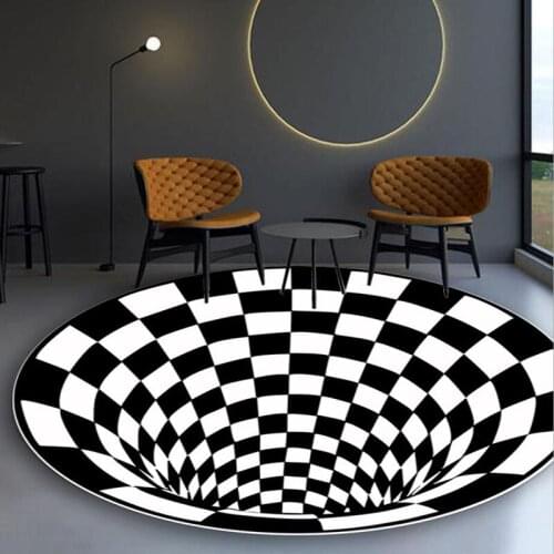 3d Vortex Visual Living Room Decorative Carpet Non-slip Thermal Insulation Bedroom Decorative Floor Mat Modern Home Carpet