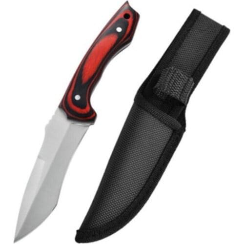 Fixed Blade Hunting Knife With Sheath Survival Tactical Knife Hiking Camping Knives Wood Handle EDC Self-defense Outdoor Tool