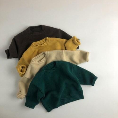 Autumn Winter Girls and Boys Knitted Sweater Baby Kids Keep Warm Long Sleeve Tops Toddler Childrens Pullover Boys Winter Tops