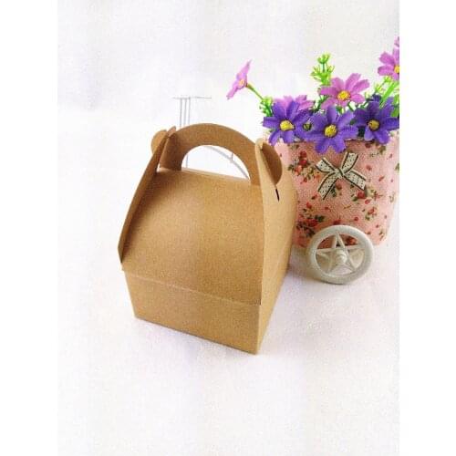 Kraft Paper Gift Boxes 10*10*14.5cm with handle Jewelry box Retail Box Gift Package Cardboard Box DIY 12PCS/Lot