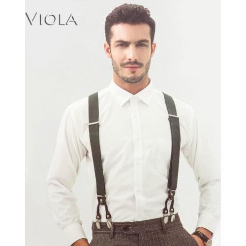 Classic 6 Clips 3.5cm Width Wide Men Suspenders Vintage Brace Luxury Trousers Strap Male Gift Accessories Daily Top Quality