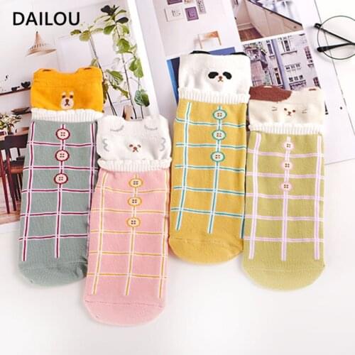 Colorful Cartoon Socks Mori Girl Style Harajuku Happy Funny Cat Novel Funny Happy Cotton Socks Original Christmas Gift Popsocket