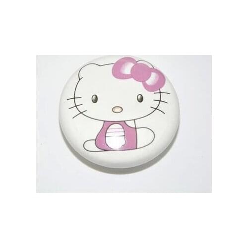 Cartoon knobs children room furniture knobs white pink ceramic drawer dresser pull knob kids handles porcelain cat handles knob
