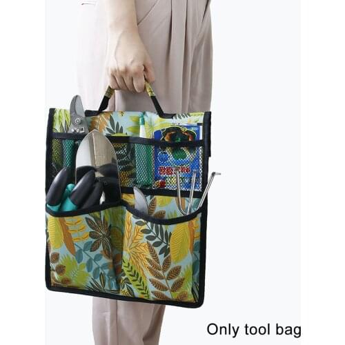 Storage Bag, Portable Leaf Print Toolkit Garden Tool Bags Ditty-Bag Handbag for Knives Screwdriver, Green/Red