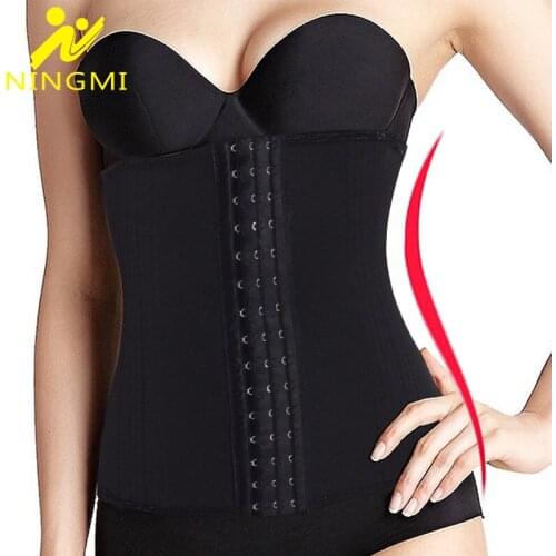 NINGMI Women Waist Trainer Slim Body Shaper Shapewear Waist Cincher Belt Pulling Underwear Strap Firm Corset with 16 steel bones