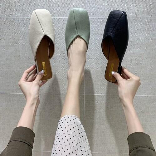 Baotou Half Slippers Women Wear 2021 New Summer Net Red Fashion Thick and Lazy Sandals