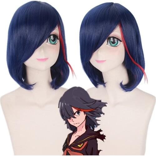 Anime KILL la KILL Matoi Ryuuko Wig Cosplay Costume Women Short Heat Resistant Synthetic Hair Wig+Free Wig Cap