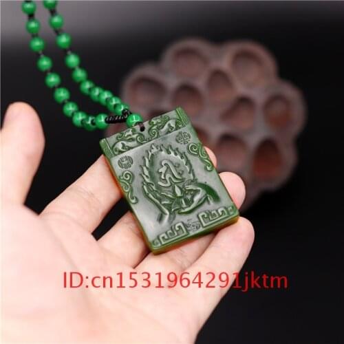 For Hand Women Jade Buddhism Green Gifts Pendant Jewelry Fashion Jadeite Amulet Men Necklace Chinese Charm Carved Natural