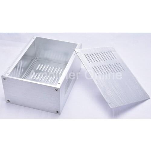 1PCS DIY Box Size 168mm*100mm*229mm Silver Aluminum Heat Dissipation Chassis Amplifier Case Power Supply Housing AP20