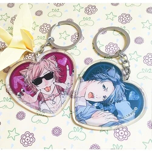 1pcs Yaoi Fan Ogeretsu Tank BL Boys Love Comic Keychain long ear Kawai Keychain Doubleside Keyrings Pendant Car Key Holder